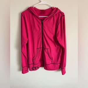 Cowgirl Tuff Co Pink Full Zip Hoodie Jacket Medium